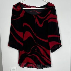 Elegant Black and Red Swirl Women's Blouse
